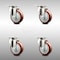 Service Caster 4 Inch 316SS Maroon Polyurethane Wheel Swivel Top Plate Caster Set SCC SCC-SS31620S414-PPUB-MRN-4 - alternate 1
